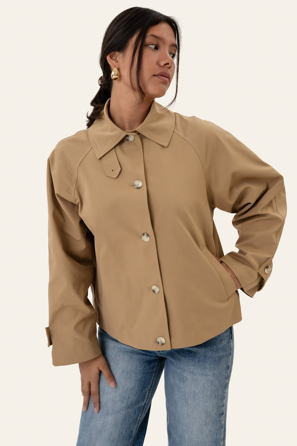 Gabardina Curta - Camel
