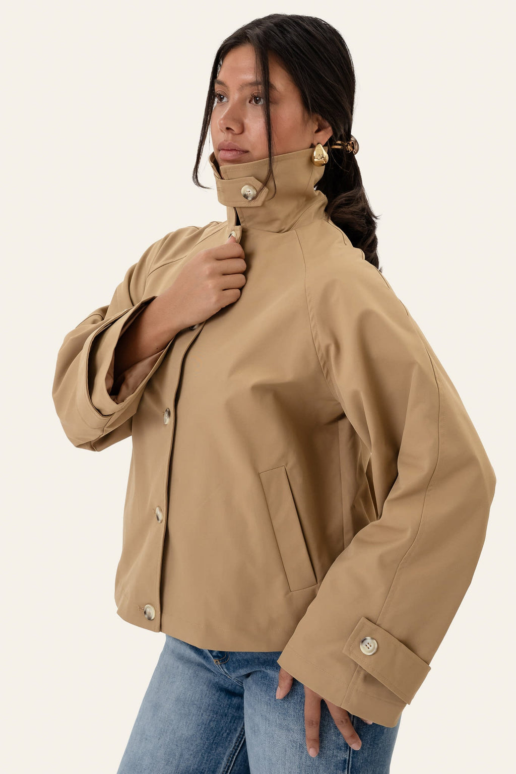 Gabardina Curta - Camel