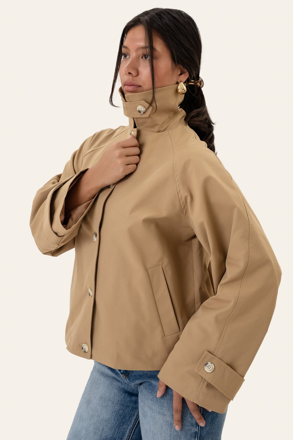 Gabardina Curta - Camel