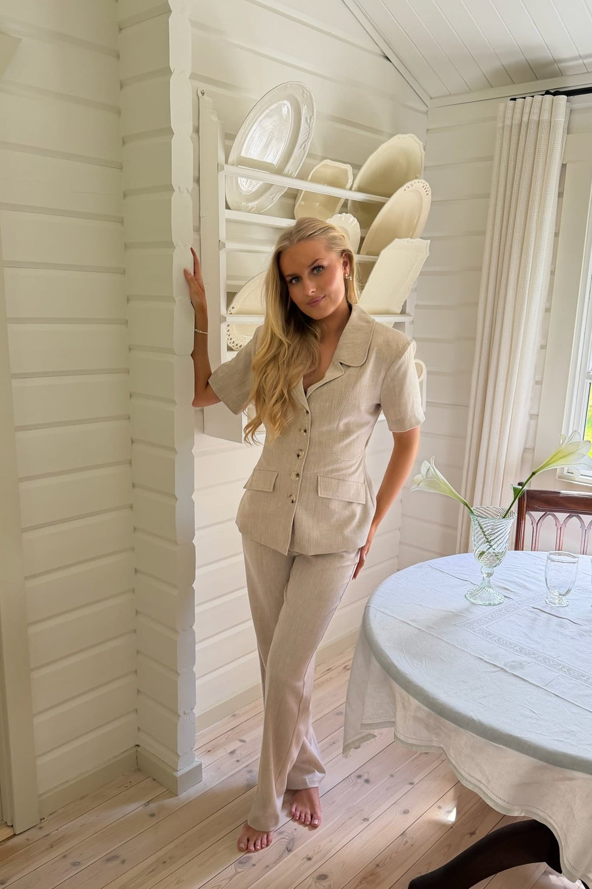 Blazer tipo T-shirt StineIC - Bege