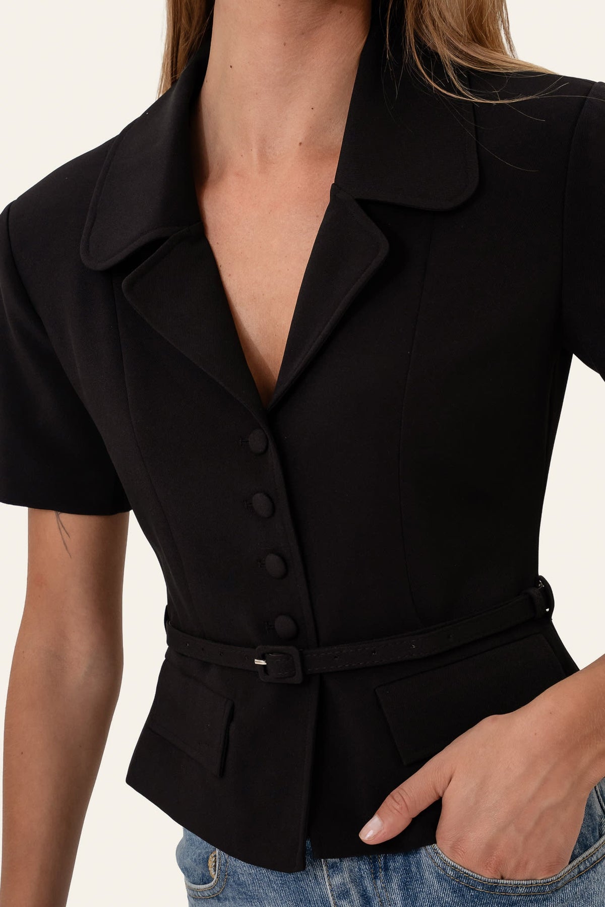 Blazer AnnieIC tipo T-shirt - Preto
