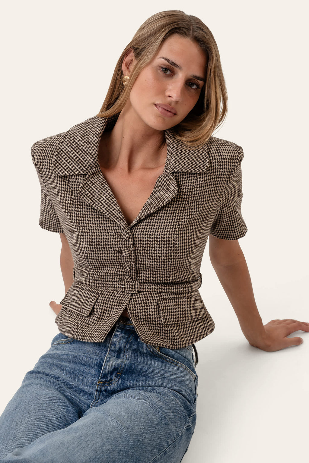 Blazer AnnieIC Tee – Castanho aos Quadrados