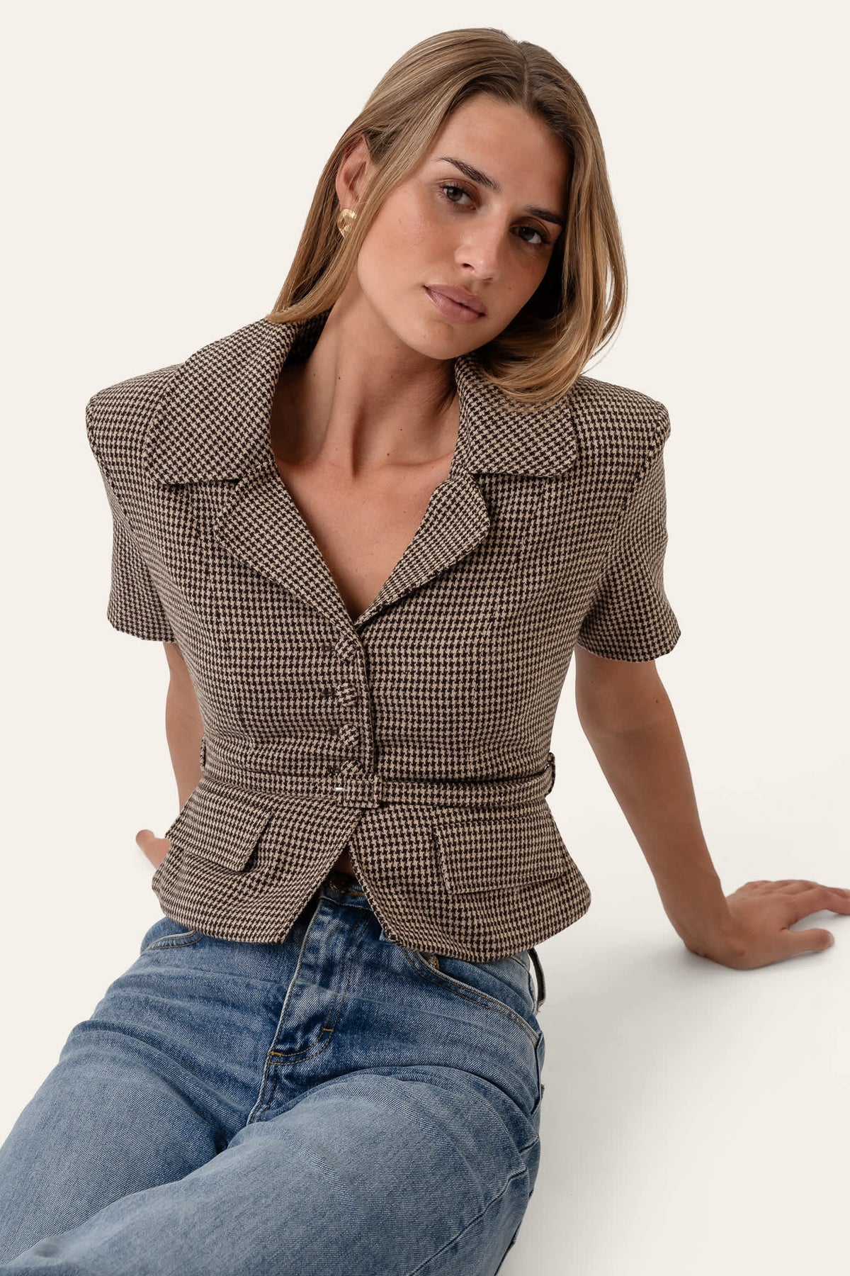 Blazer AnnieIC Tee – Castanho aos Quadrados
