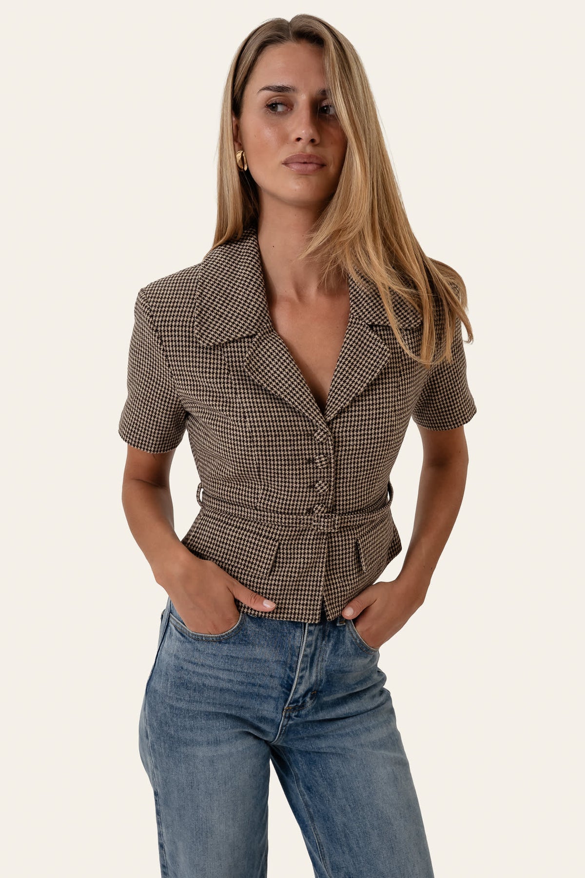 Blazer AnnieIC Tee – Castanho aos Quadrados