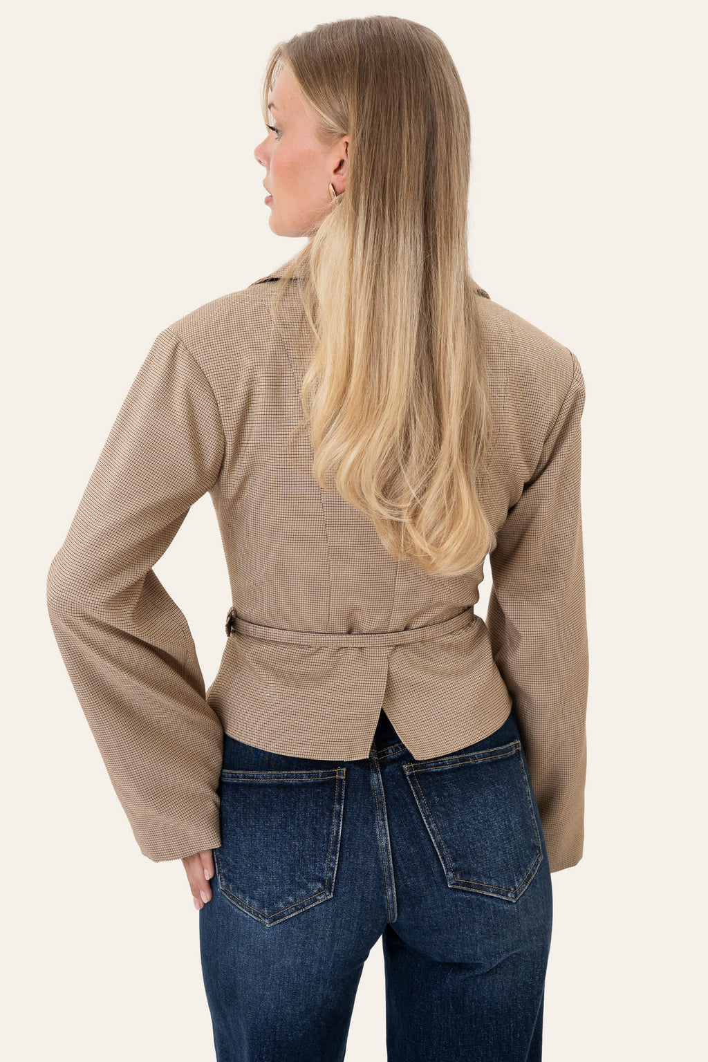 Blazer AnnieIC - Castanho-claro com pequenos quadrados