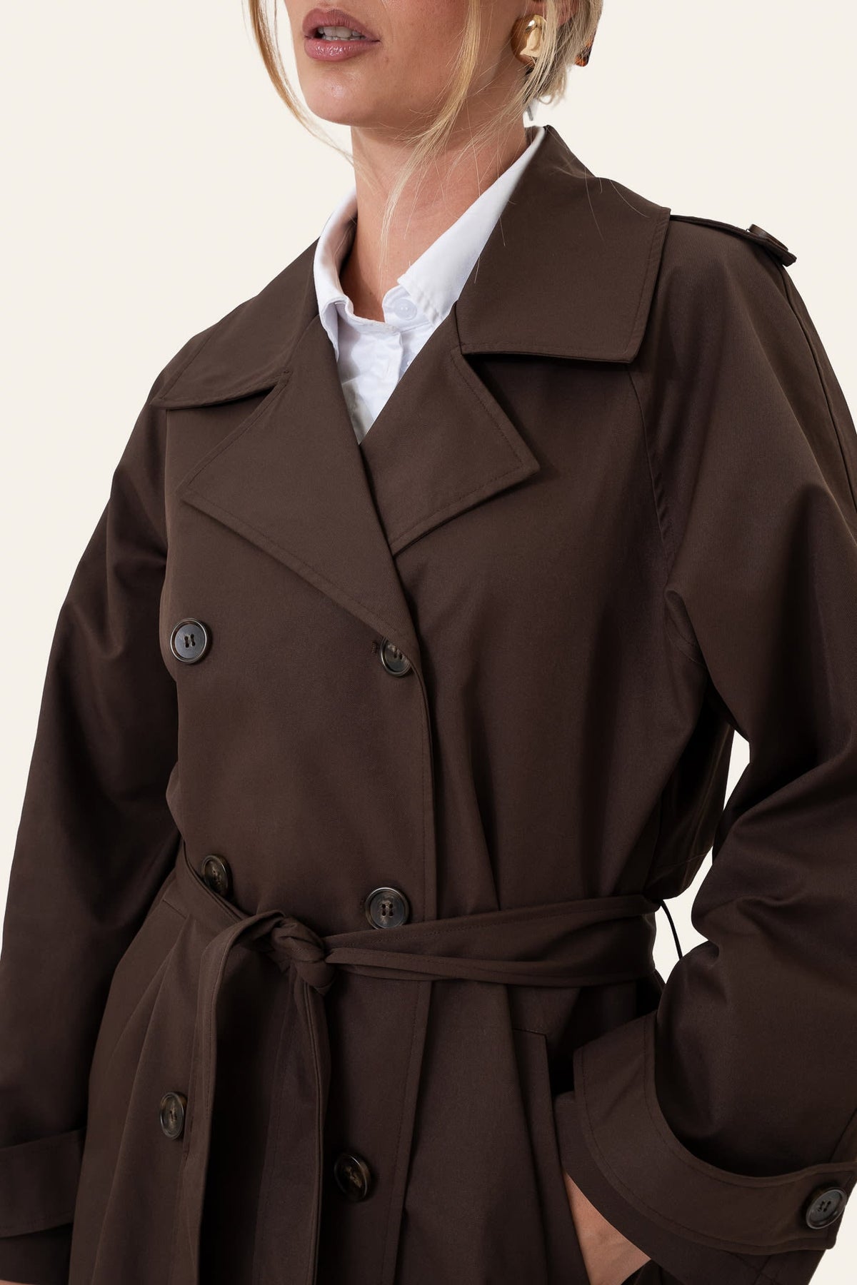 Gabardina Evie - Castanho Chocolate