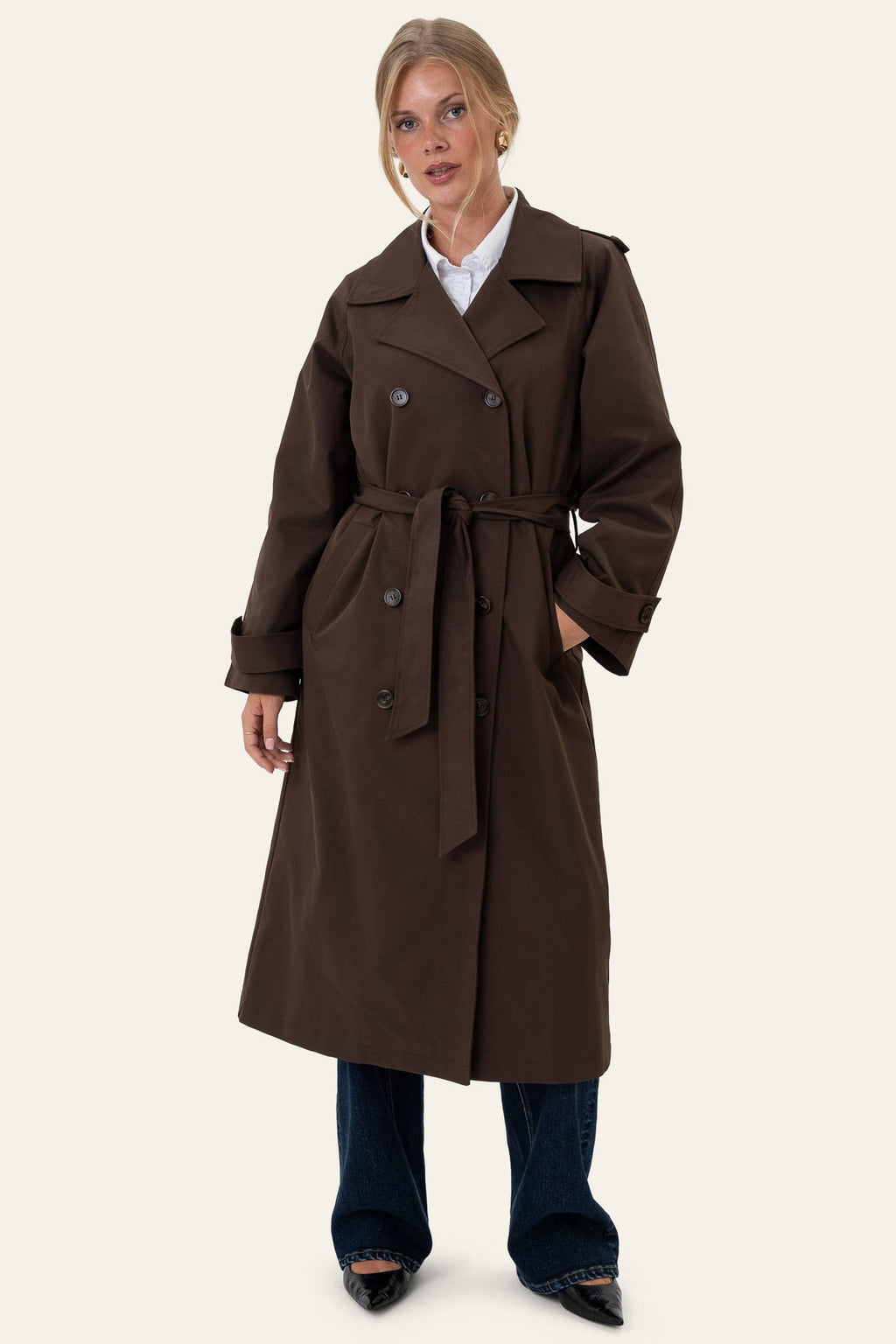 Gabardina Evie - Castanho Chocolate
