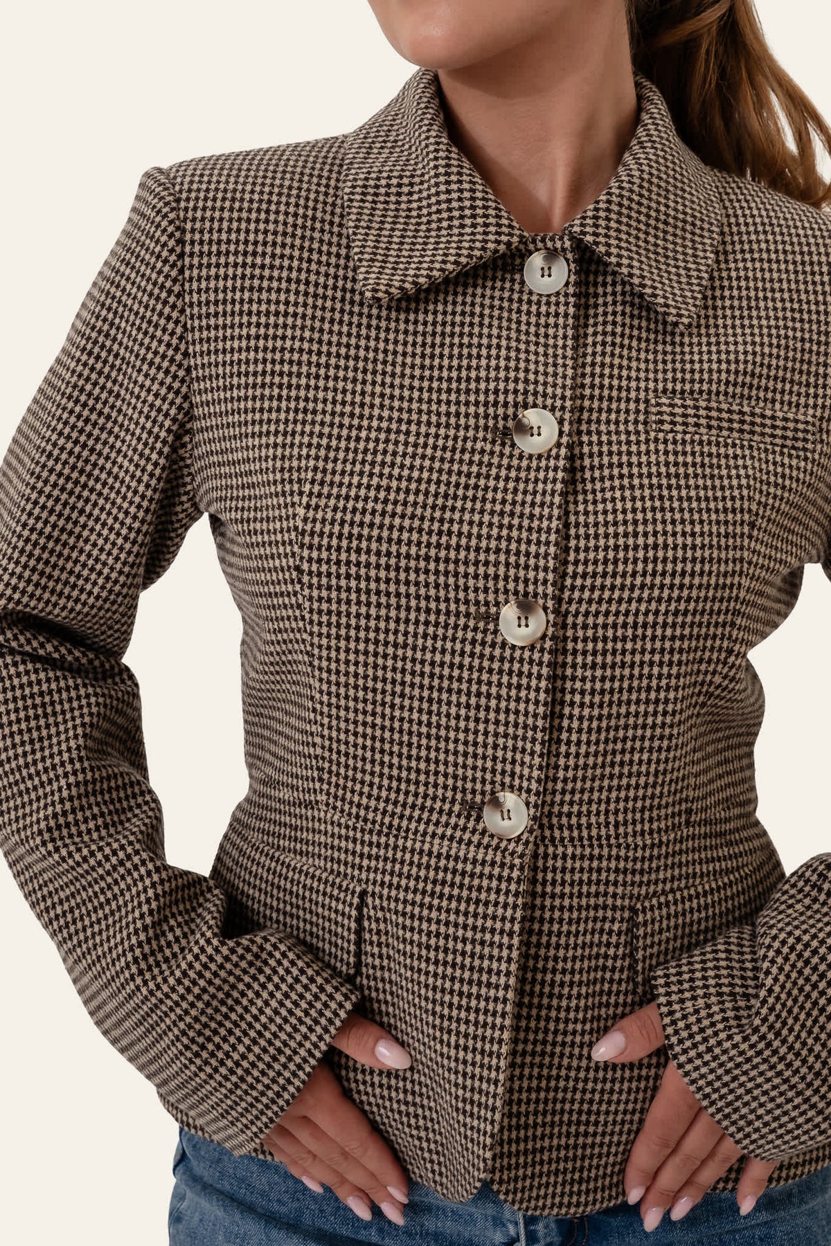 Blazer MillieIC - Castanho axadrezado