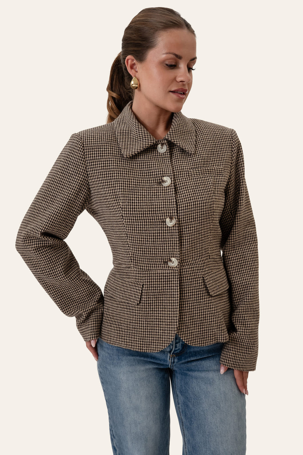 Blazer MillieIC - Castanho axadrezado
