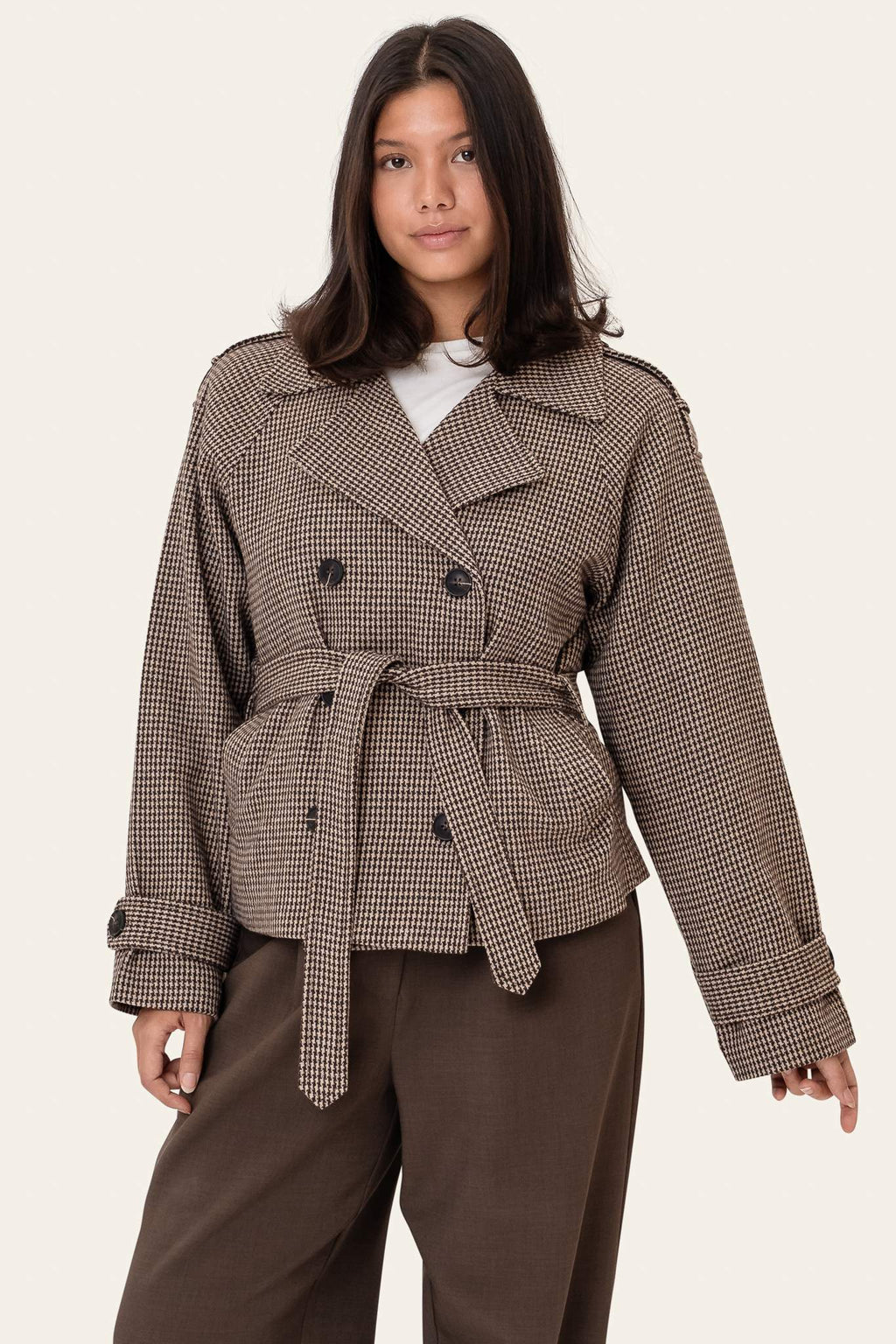 Gabardine VeraIC – Xadrez Castanho