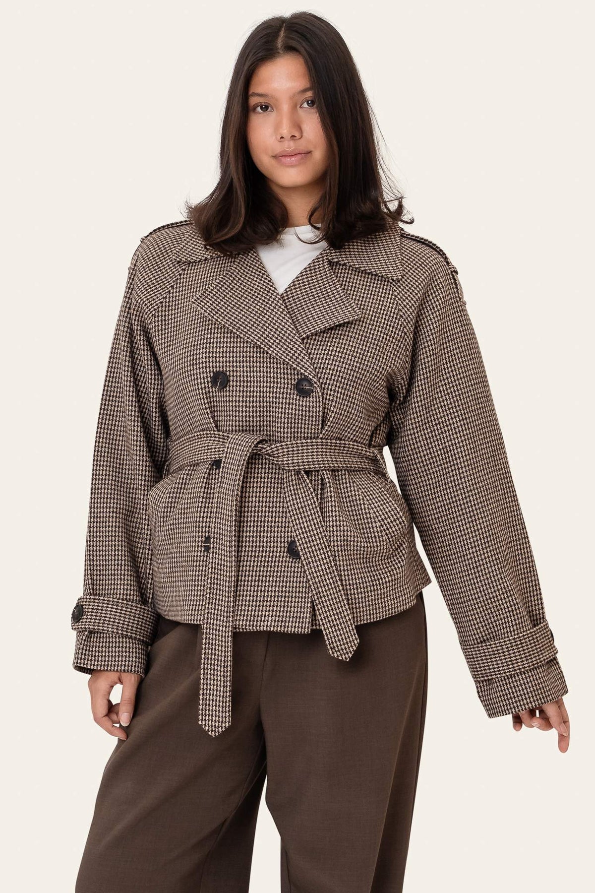 Gabardine VeraIC – Xadrez Castanho