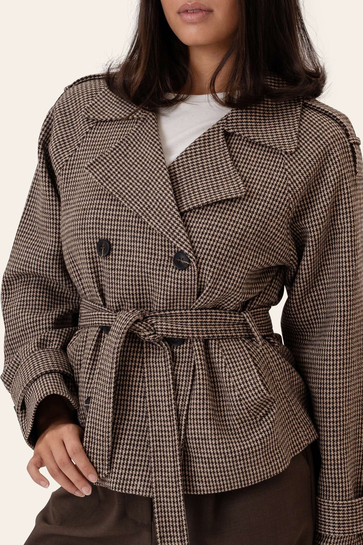 Gabardine VeraIC – Xadrez Castanho