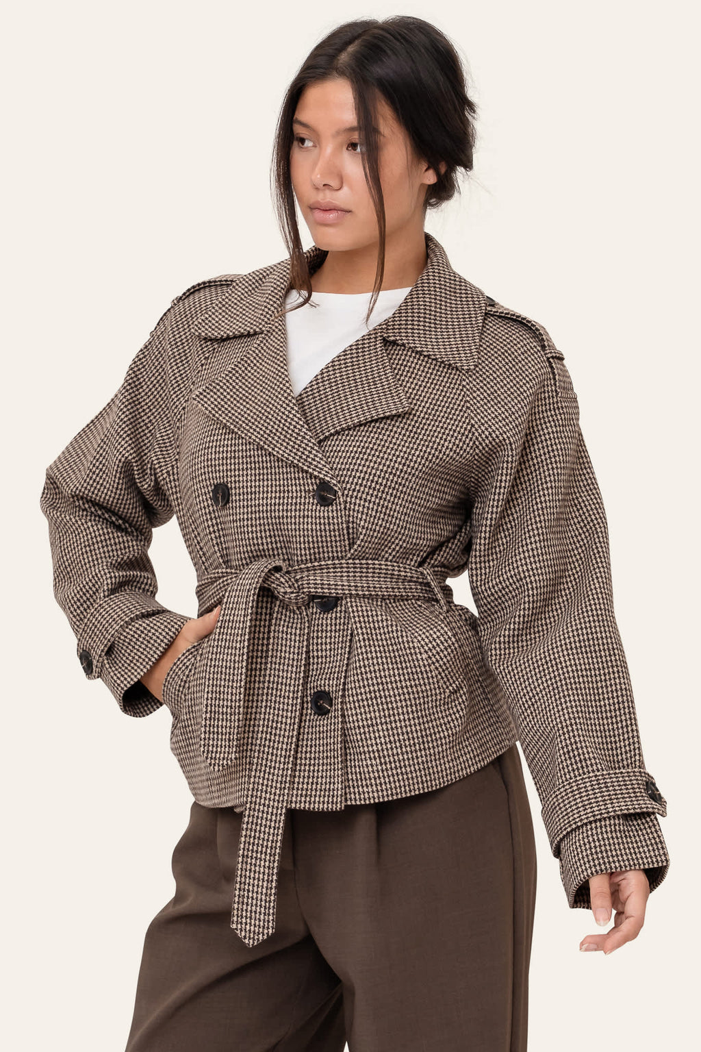 Gabardine VeraIC – Xadrez Castanho