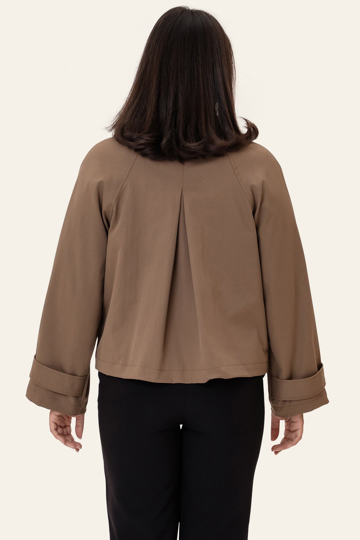 Gabardina curta Ava - Castanho-escuro