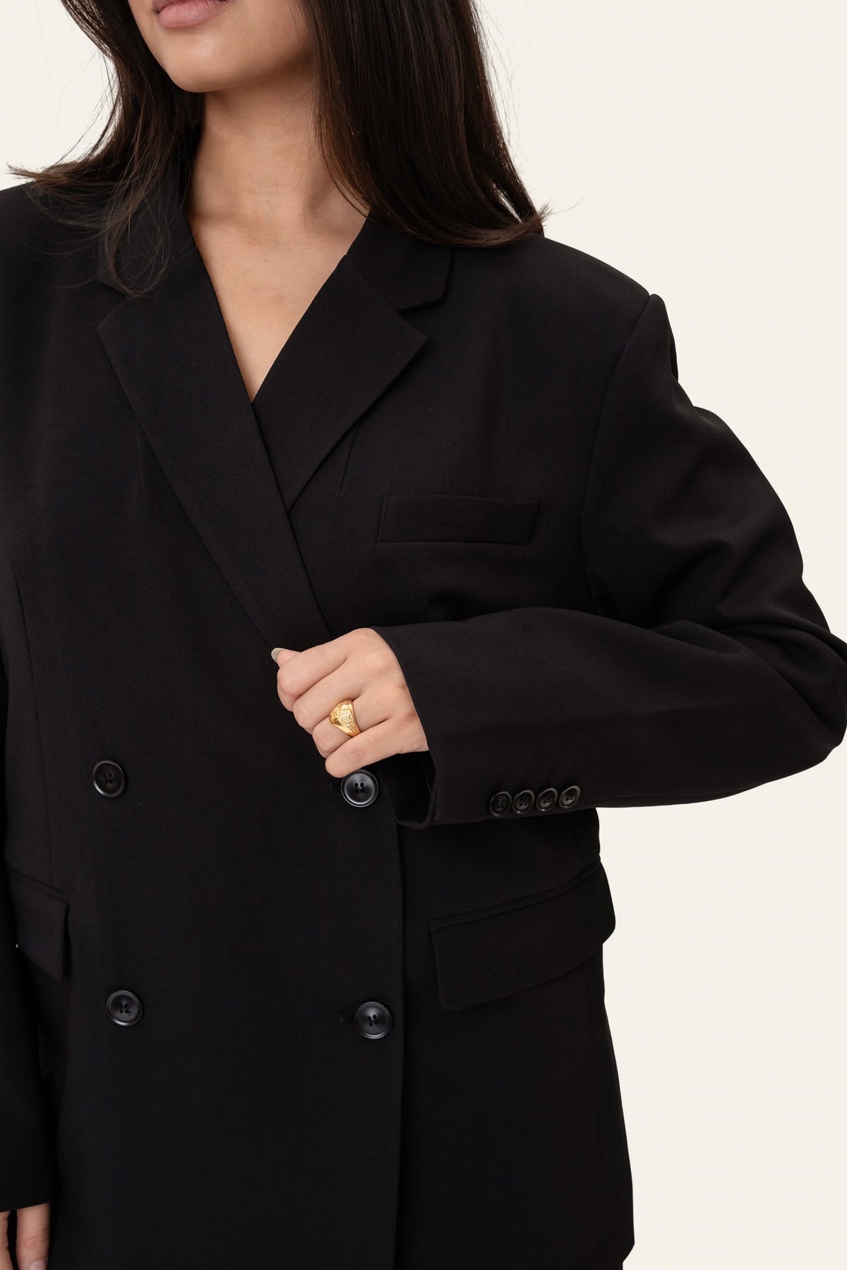 SignatureIC Blazer cruzado preto