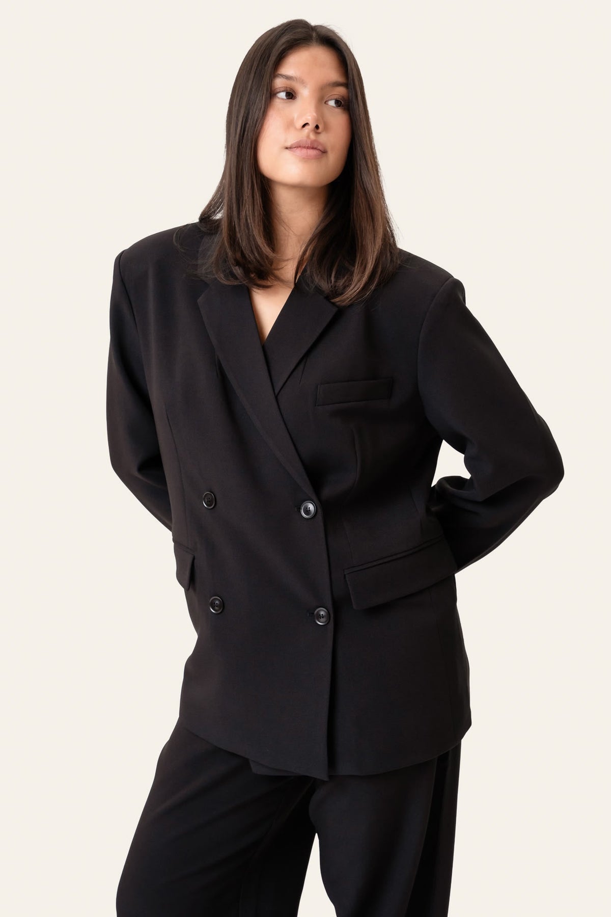 SignatureIC Blazer cruzado preto