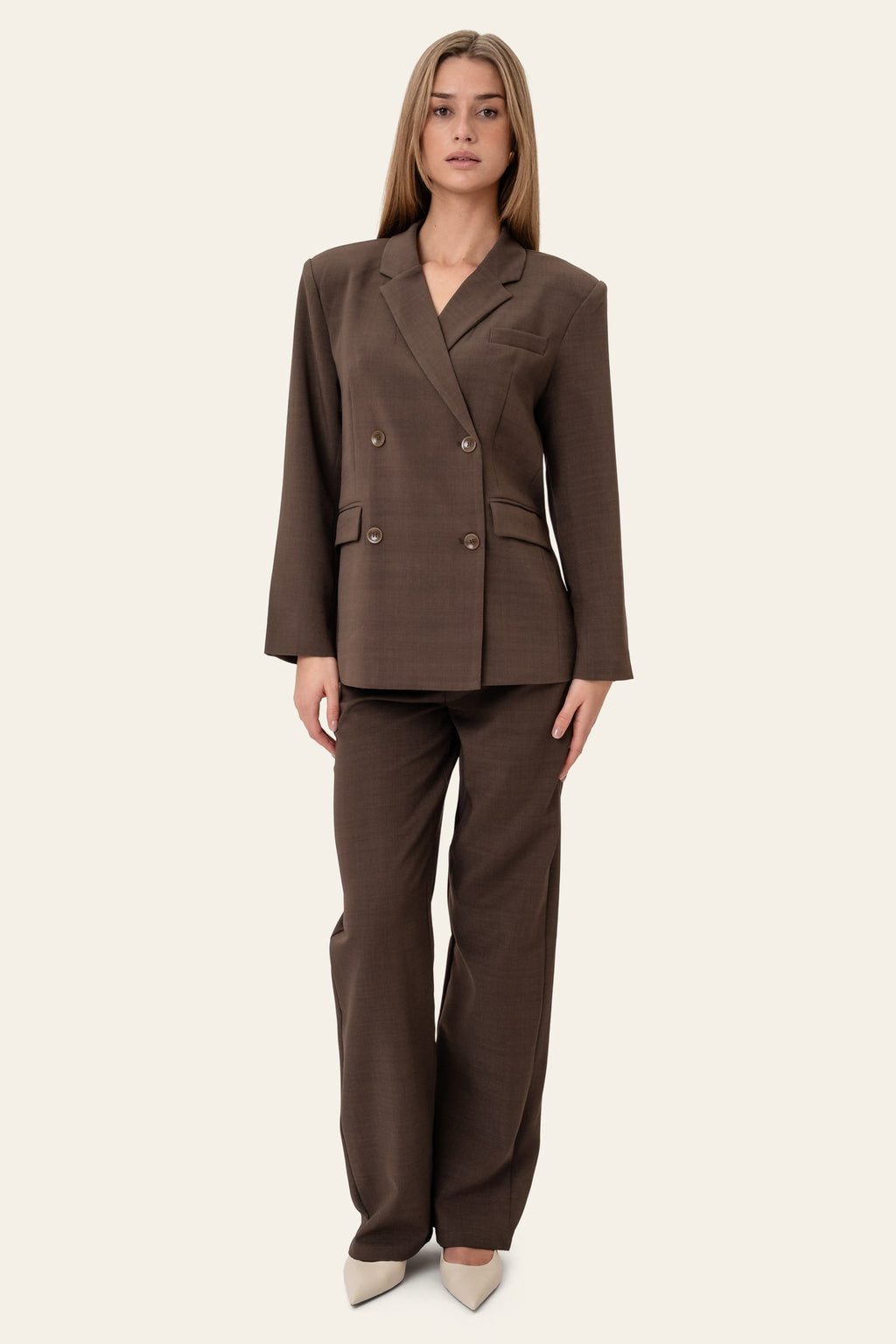 Blazer cruzado SignatureIC - Castanho escuro