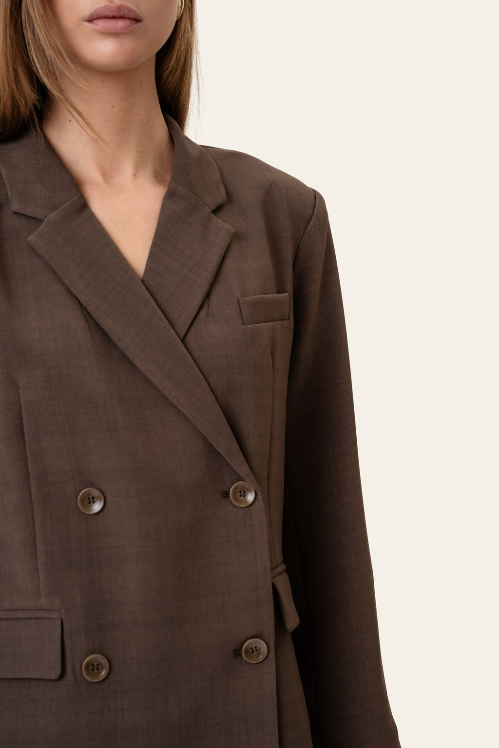 Blazer cruzado SignatureIC - Castanho escuro