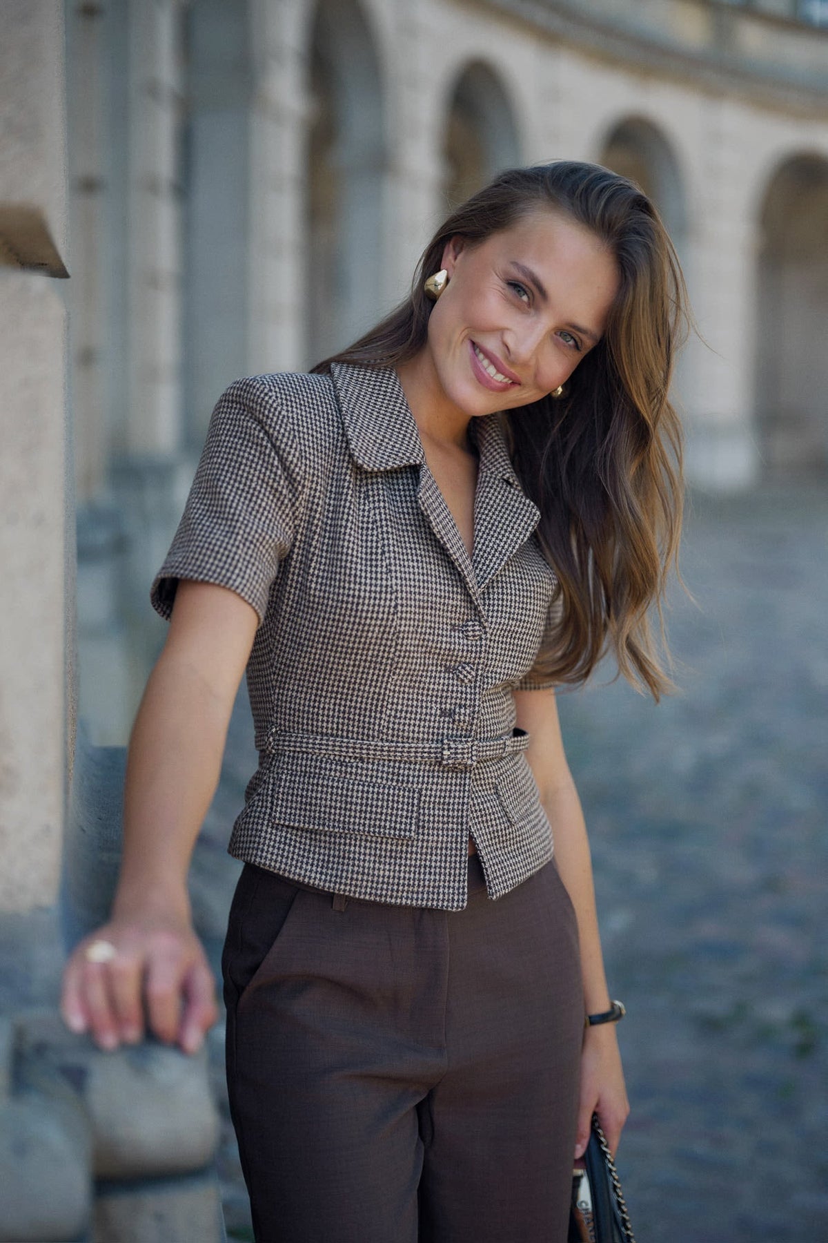 Blazer AnnieIC Tee – Castanho aos Quadrados