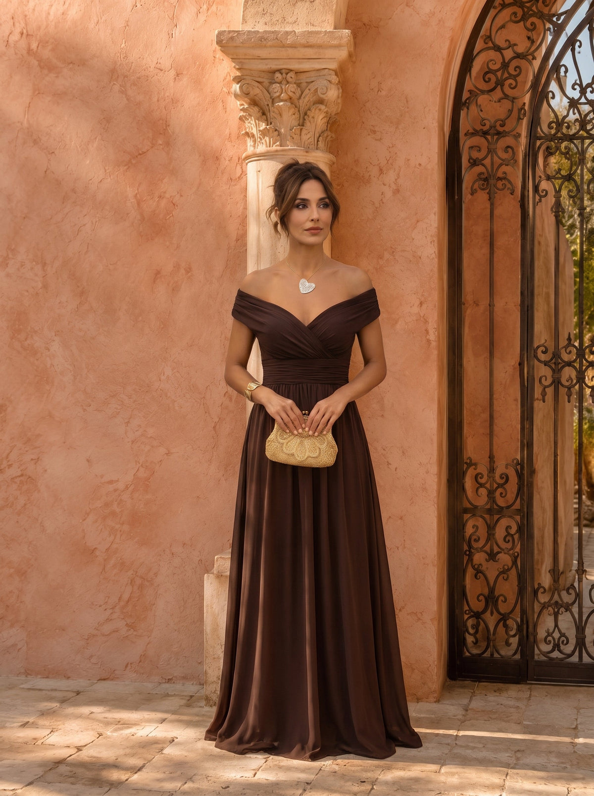 Leo | Vestido comprido com decote em V elegante