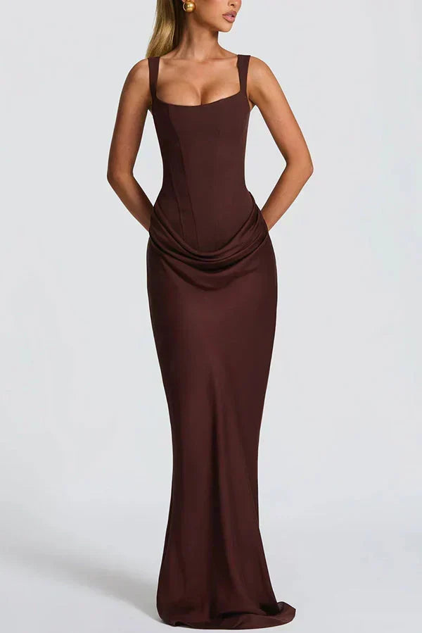 Leonor | Vestido maxi com decote quadrado