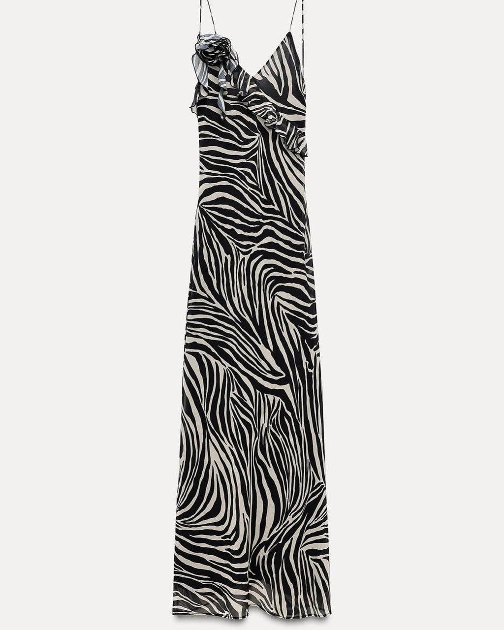 Lucia | Vestido satinado com estampa de zebra