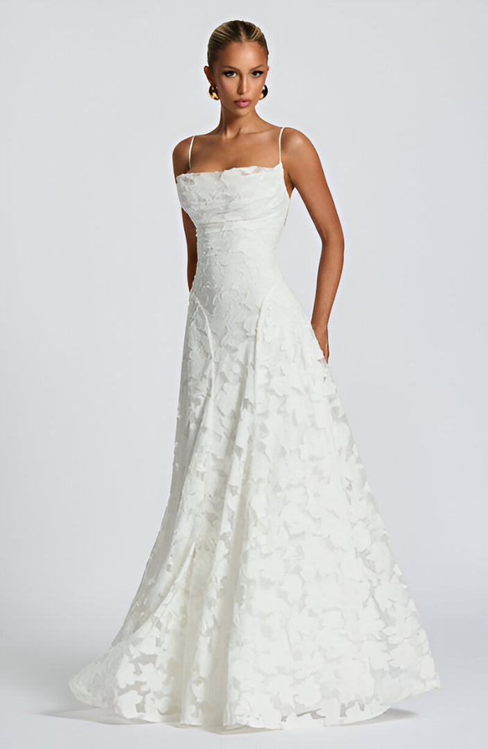 Francisa | Vestido Longo com Corsete de Renda