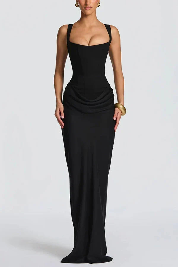 Leonor | Vestido maxi com decote quadrado
