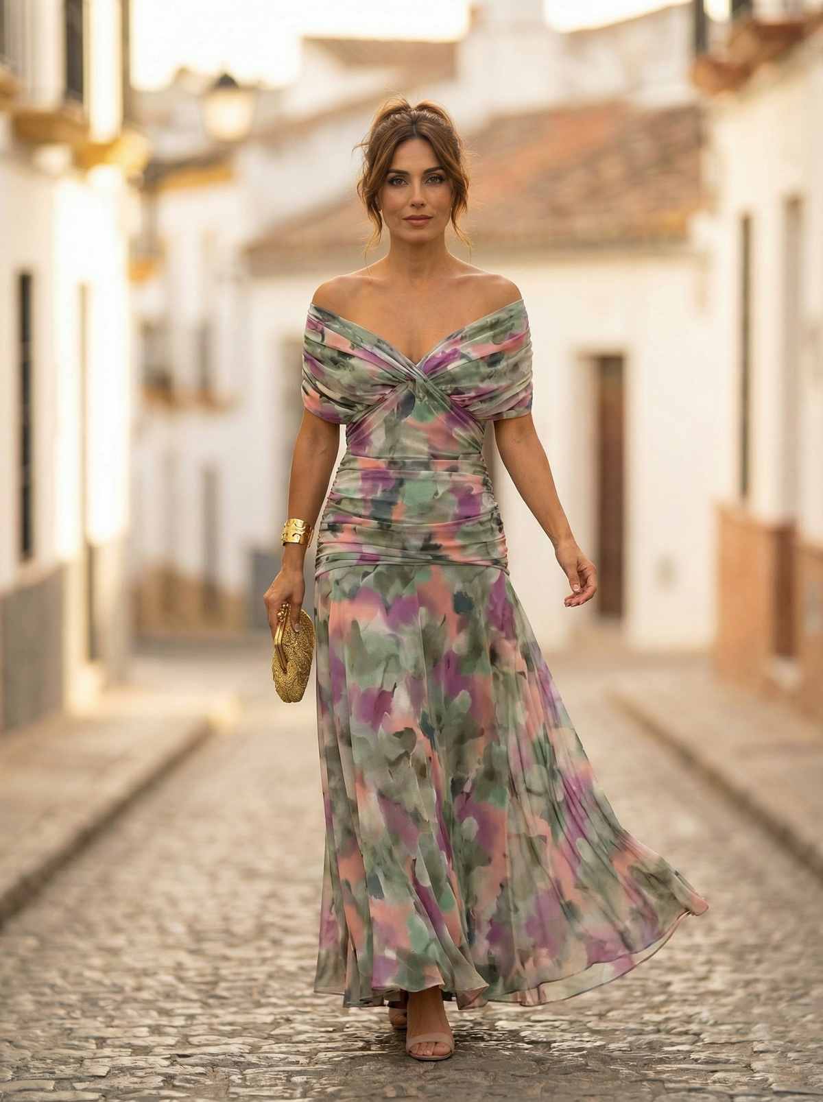 Leo | Vestido comprido com decote em V elegante