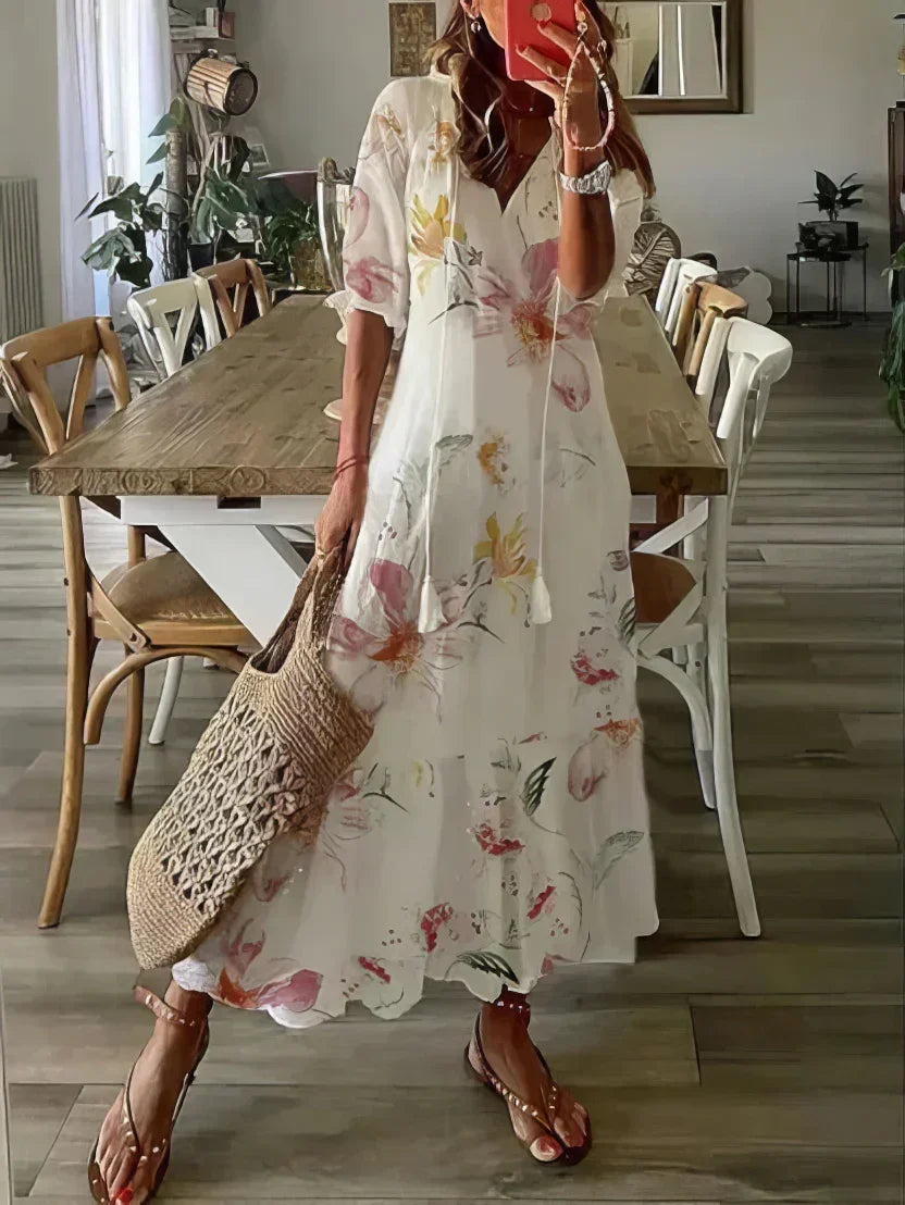 Diana | Vestido Boho com cobertura para o abdômen